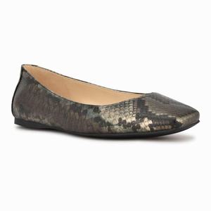 Nine West Alena Square-Toe Flats - Grey - Ireland (MX6437851)